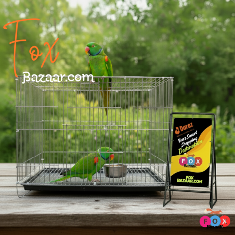 Thin Metal Wire Cage with Tray, Food & Water Pot for Budgerigar,Lovebirds,Finches,Parrots,Hamster,Cockatiel, Chicken,Duck,Quail,Rabbit ,Cat,Dog ,Dove