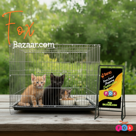 Thin Metal Wire Cage with Tray, Food & Water Pot for Budgerigar,Lovebirds,Finches,Parrots,Hamster,Cockatiel, Chicken,Duck,Quail,Rabbit ,Cat,Dog ,Dove