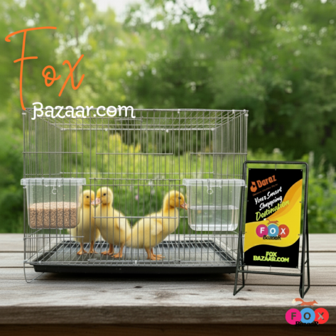 Thin Metal Wire Cage with Tray, Food & Water Pot for Budgerigar,Lovebirds,Finches,Parrots,Hamster,Cockatiel, Chicken,Duck,Quail,Rabbit ,Cat,Dog ,Dove