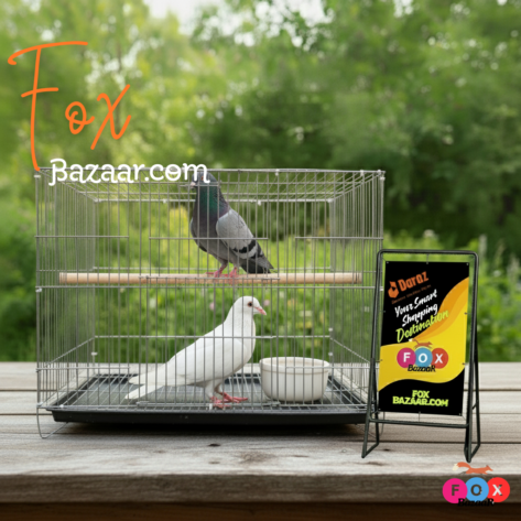 Thin Metal Wire Cage with Tray, Food & Water Pot for Budgerigar,Lovebirds,Finches,Parrots,Hamster,Cockatiel, Chicken,Duck,Quail,Rabbit ,Cat,Dog ,Dove