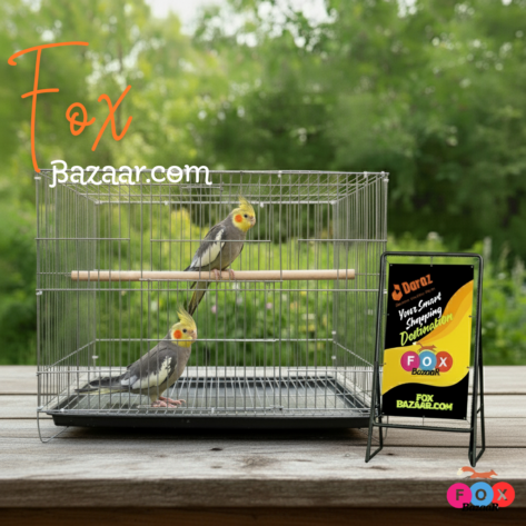 Thin Metal Wire Cage with Tray, Food & Water Pot for Budgerigar,Lovebirds,Finches,Parrots,Hamster,Cockatiel, Chicken,Duck,Quail,Rabbit ,Cat,Dog ,Dove