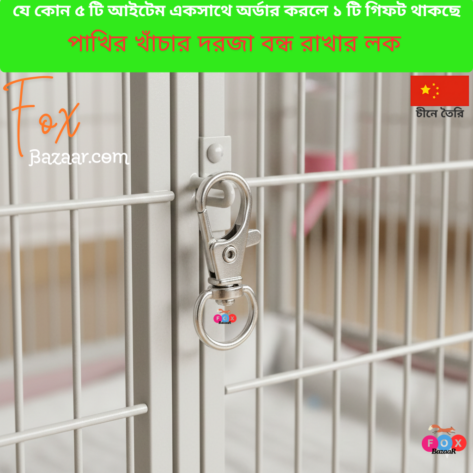 Bird Cage Door Lock / Small Metal Carabiner for Bird Cage | bird cage,bird accessories,bird food,bird toys,bird nest,bird harness,bird cage big size,bird feeder,bird house,bird cage decoration,bird cage big size steel,cage small