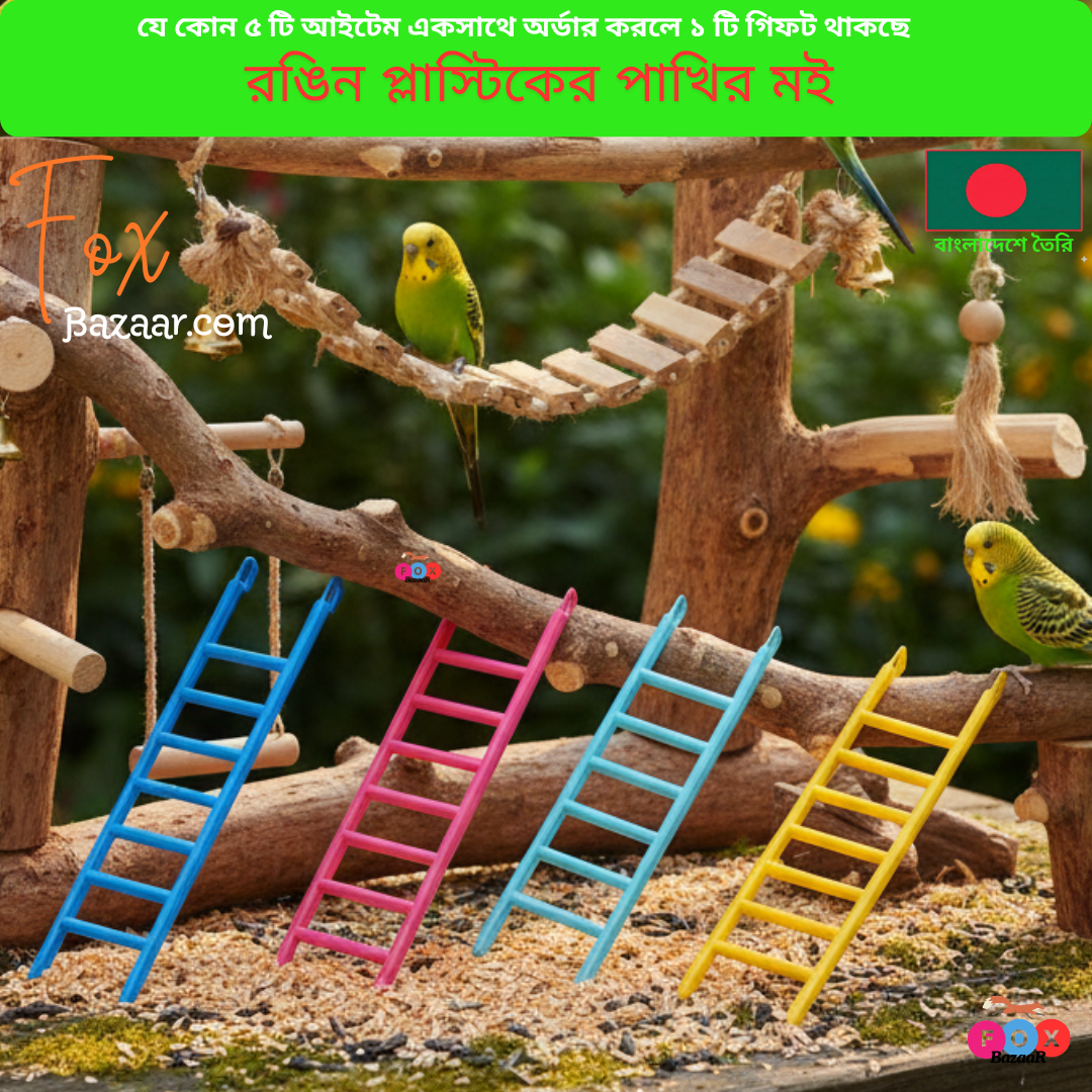 Code- 6092 রঙিন প্লাস্টিকের পাখির মই ও ক্লাইম্বিং খেলনা | Colorful Plastic Bird Ladder & Climbing Toy Code- 6092 রঙিন প্লাস্টিকের পাখির মই ও ক্লাইম্বিং খেলনা | Colorful Plastic Bird Ladder & Climbing Toy