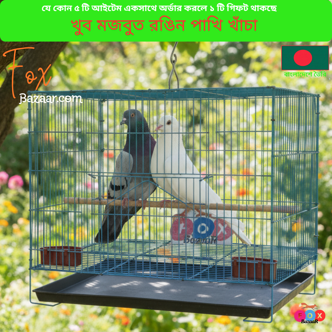 Code- 6058 খুব মজবুত রঙিন পাখির খাঁচা | Strong Colorful Bird Cage (18x12, 20x16, 24x18 Inch, Sky Blue, Deep Blue, Pink) Code- 6058 খুব মজবুত রঙিন পাখির খাঁচা | Strong Colorful Bird Cage (18x12, 20x16, 24x18 Inch, Sky Blue, Deep Blue, Pink)