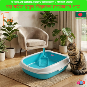 Code- 6021 āĻŦā§ āϏāĻžāĻāĻ āĻā§āĻā§āϰ āĻ āĻŦāĻŋā§āĻžāϞā§āϰ āĻŽāϞāϤā§āϝāĻžāĻā§āϰ āĻĒāĻžāϤā§āϰ āĻāĻŦāĻ āϞāĻŋāĻāĻžāϰ āĻŦāĻā§āϏ (āĻĢā§āϰāĻŋ āϏā§āĻā§āĻĒāϏāĻš) | Large Size Cat & Dog Litter Box with Free Scoop (40cm / 18x15 Inch, Multi-Color)