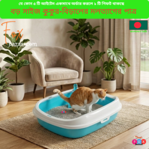 Code- 6021 āĻŦā§ āϏāĻžāĻāĻ āĻā§āĻā§āϰ āĻ āĻŦāĻŋā§āĻžāϞā§āϰ āĻŽāϞāϤā§āϝāĻžāĻā§āϰ āĻĒāĻžāϤā§āϰ āĻāĻŦāĻ āϞāĻŋāĻāĻžāϰ āĻŦāĻā§āϏ (āĻĢā§āϰāĻŋ āϏā§āĻā§āĻĒāϏāĻš) | Large Size Cat & Dog Litter Box with Free Scoop (40cm / 18x15 Inch, Multi-Color)