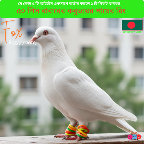 Code- 6072 Durable Pigeon Rabbar Foot Rings | Bird Leg Bands for Identification & Tracking - Various Color