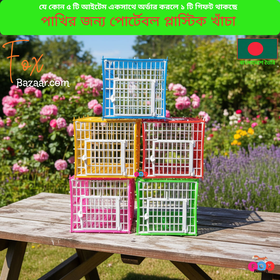 Code- 6088 Small Portable Plastic Bird Carrier / Travel Cage for Small Birds - Image 2