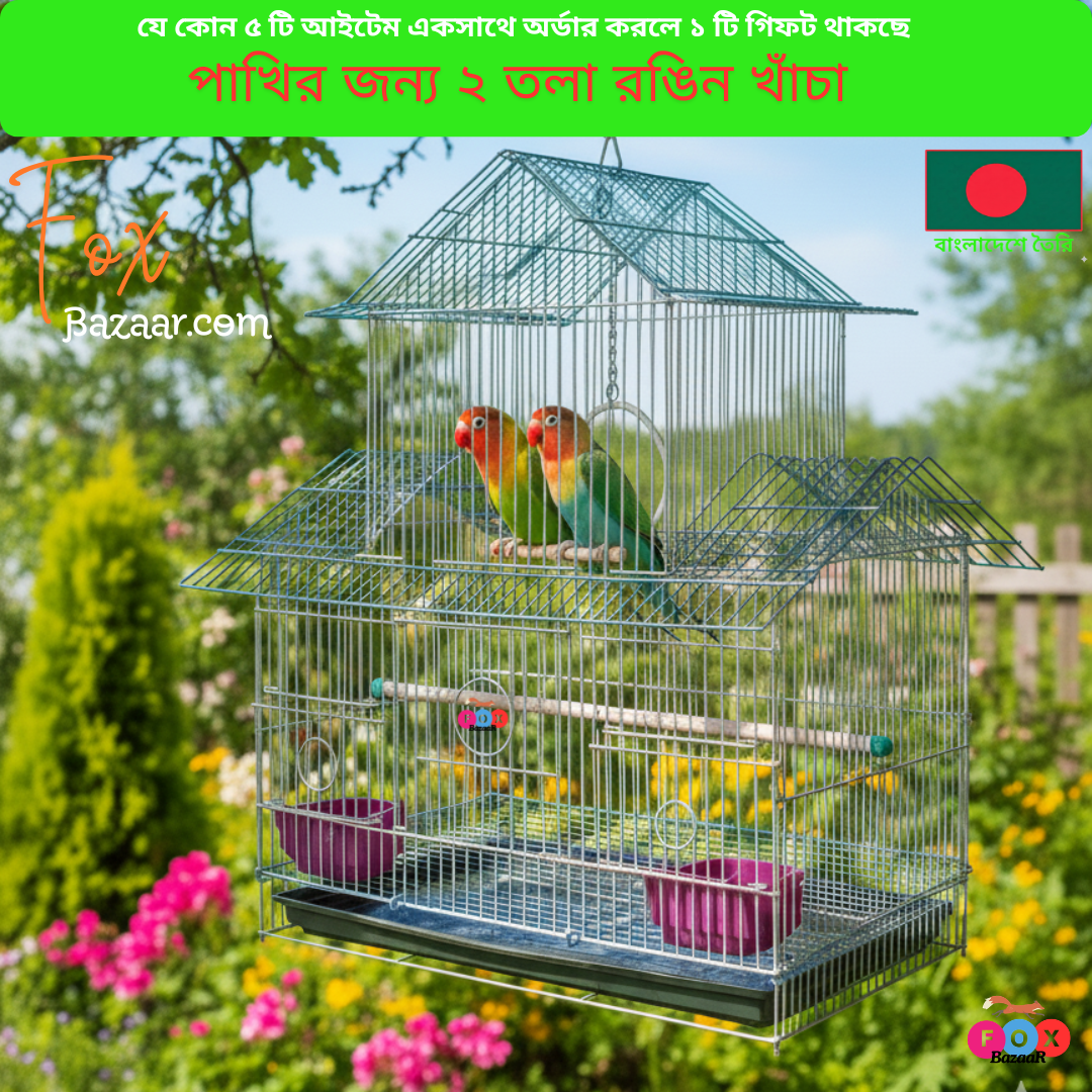 House Shape Bird Color Full metal wire cage for Foldable Pet CarrierHouse Fox Bazaar for Budgerigar, Lovebirds, Finches, Parrots, Hamster, Cockatiel, Chicken, Duck, Quail, Rabbit , Cat, Dog , Do (25) House Shape Bird Color Full metal wire cage for Foldable Pet CarrierHouse Fox Bazaar for Budgerigar, Lovebirds, Finches, Parrots, Hamster, Cockatiel, Chicken, Duck, Quail, Rabbit , Cat, Dog , Do (25)