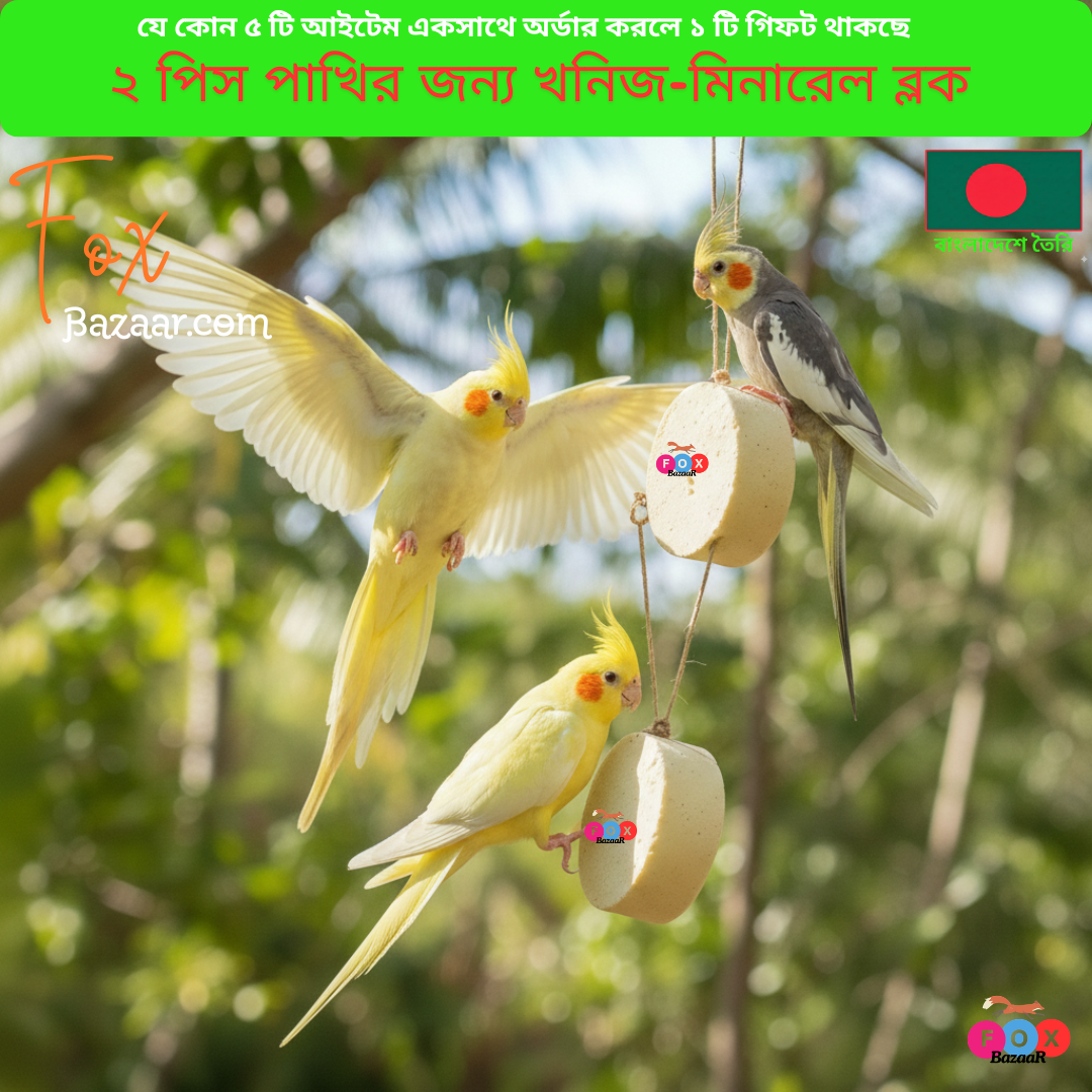 Code- 6004 ২ পিস পাখির জন্য খনিজ-মিনারেলে ভরপুর ক্যালসিয়াম ব্লক | 2 Pcs Mineral-Rich Calcium Block for Birds Code- 6004 ২ পিস পাখির জন্য খনিজ-মিনারেলে ভরপুর ক্যালসিয়াম ব্লক | 2 Pcs Mineral-Rich Calcium Block for Birds