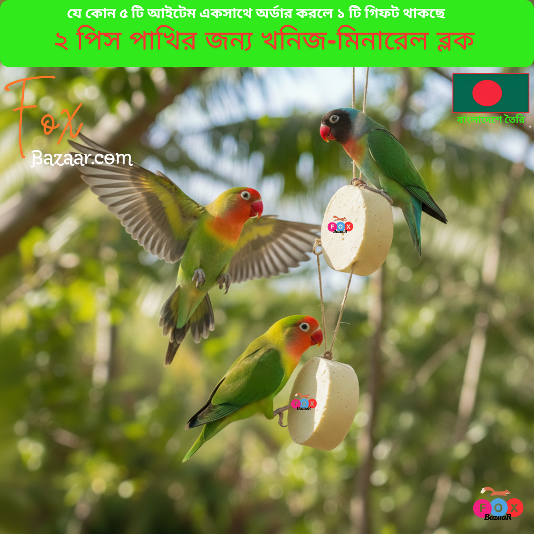 Code- 6004 ২ পিস পাখির জন্য খনিজ-মিনারেলে ভরপুর ক্যালসিয়াম ব্লক | 2 Pcs Mineral-Rich Calcium Block for Birds Code- 6004 ২ পিস পাখির জন্য খনিজ-মিনারেলে ভরপুর ক্যালসিয়াম ব্লক | 2 Pcs Mineral-Rich Calcium Block for Birds