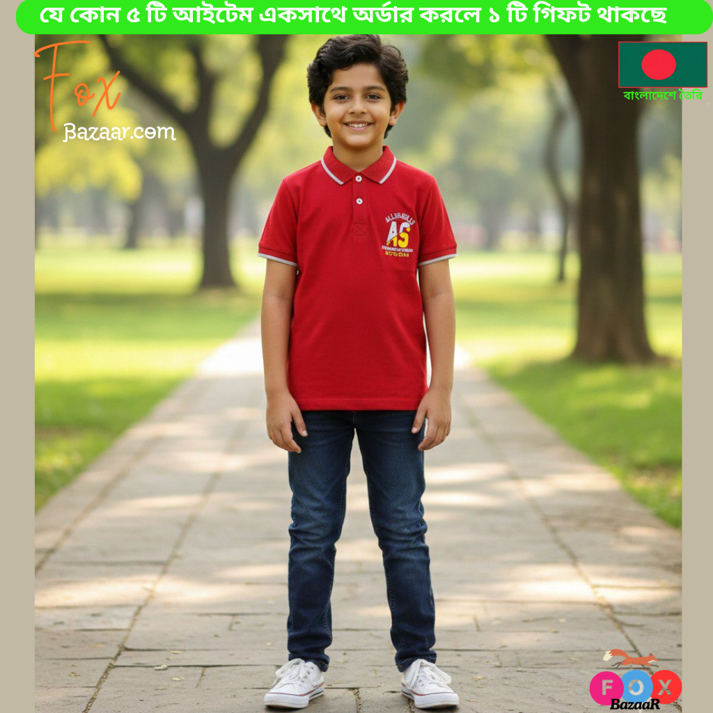 Code - 2047 Premium Cotton Polo T-Shirt for Boys (Age 2-8 Years) - Stylish & Comfortable Kids Summer Wear