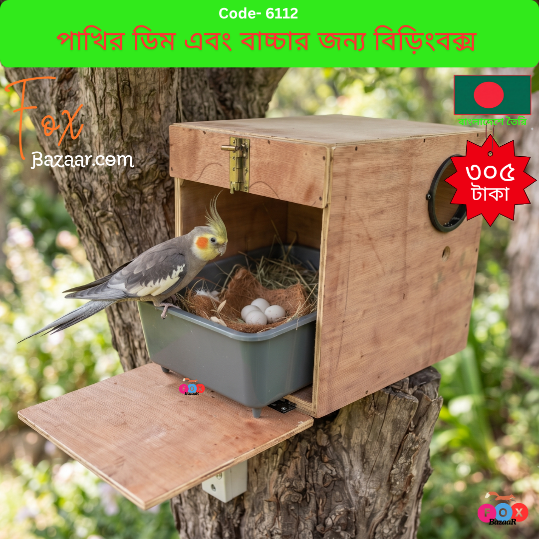 Wooden Bird Breeding Box for Eggs & Chicks